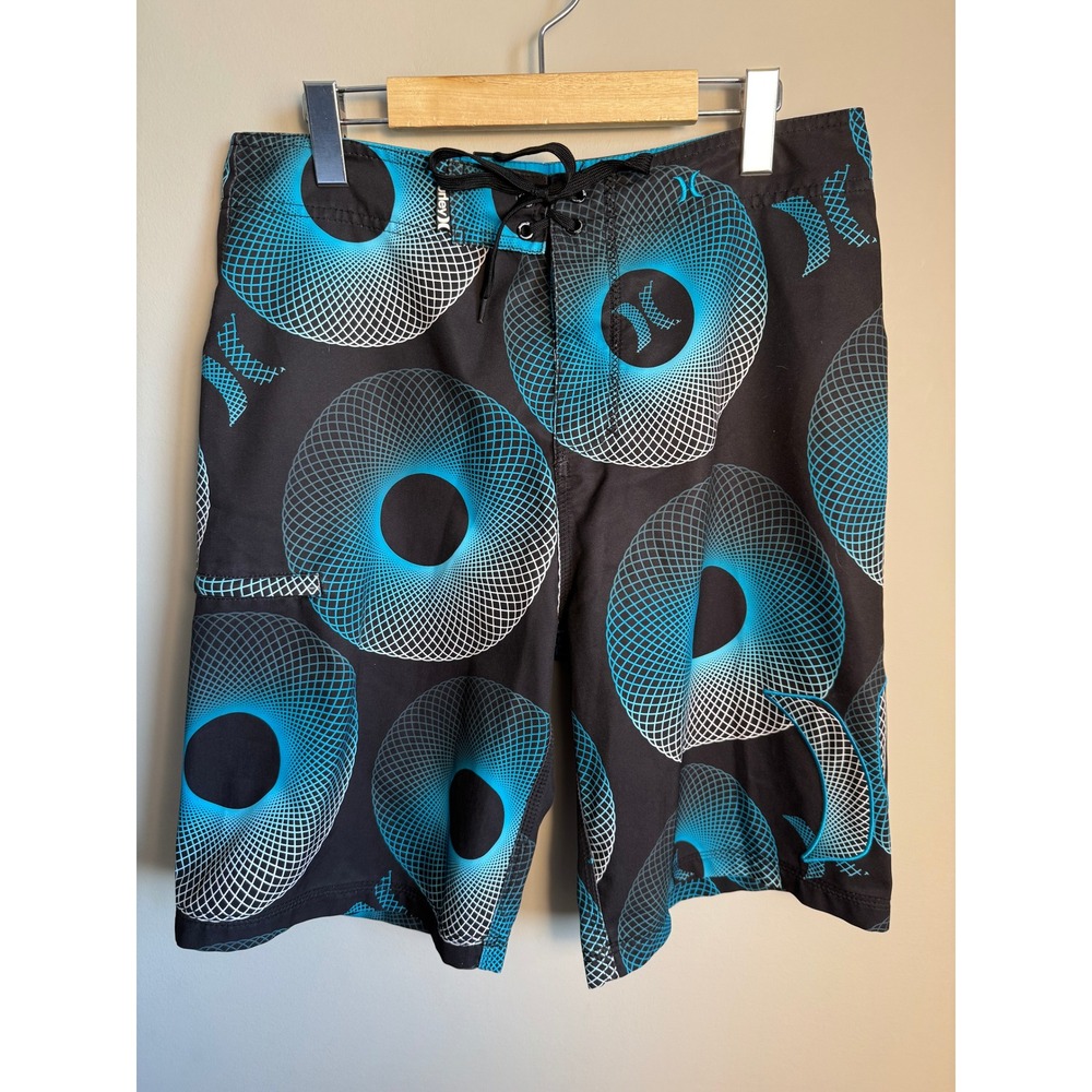 Hurley Mens Board Shorts Swim Trunks Graphic Print Geometric Measures 32 Beach